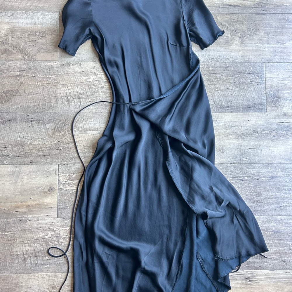 Zara Black Asymmetrical Wrap Dress Cocktail